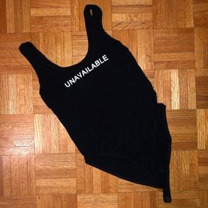 “UNAVAILABLE” Black & White Graphic Bodysuit
